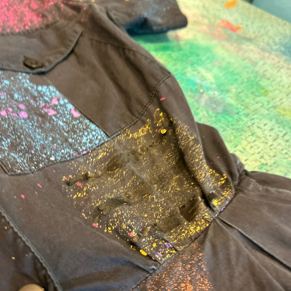 80s Splatter Paint Fish Jumpsuit - Picture 12 of 14